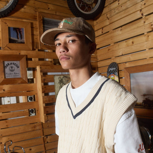 The Day Ones 5 Panel Snap Back - Khaki cord