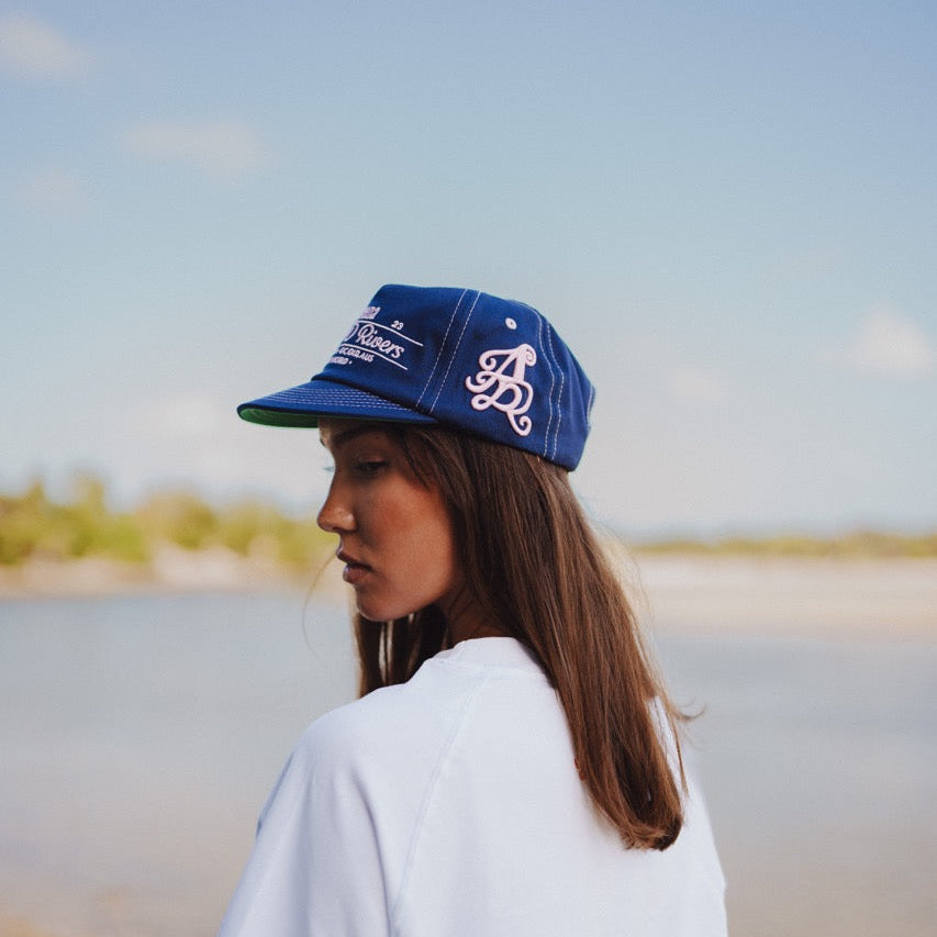 Cherry Blossom Offset Locals Lid (Navy/pink)