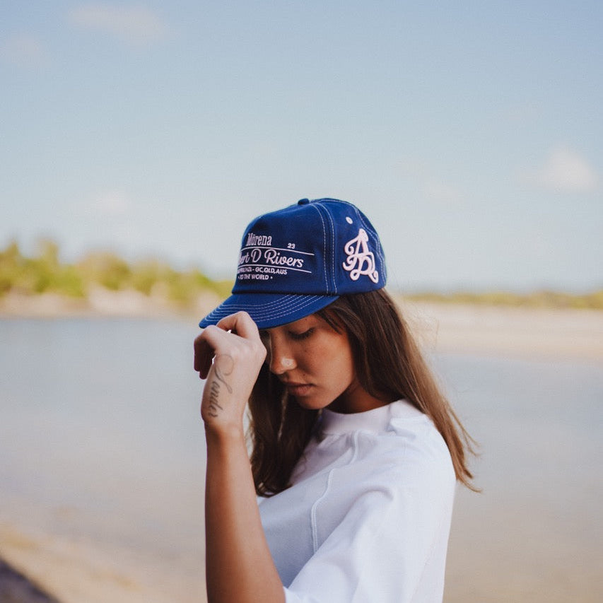 Cherry Blossom Offset Locals Lid (Navy/pink)