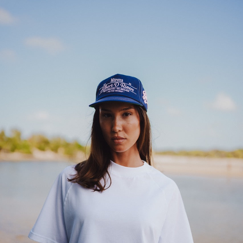 Cherry Blossom Offset Locals Lid (Navy/pink)