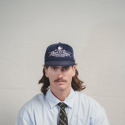 Cherry Blossom Offset Locals Lid (Navy/pink)