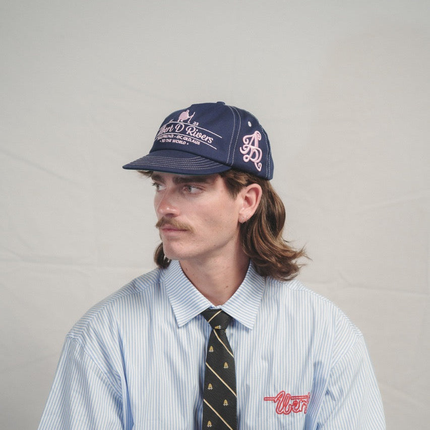 Cherry Blossom Offset Locals Lid (Navy/pink)