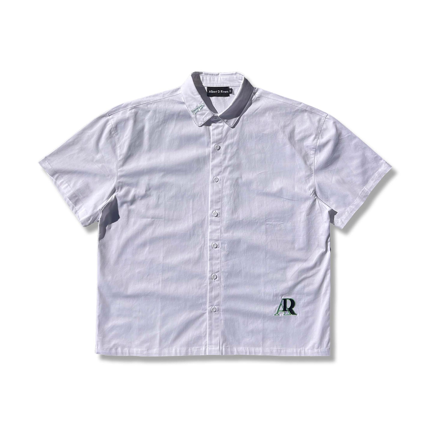 Rounded Collar Boxy White Shirt