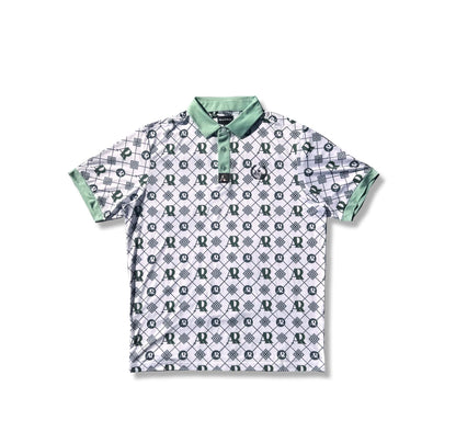 The Players Polo - White Mono / Sage Green