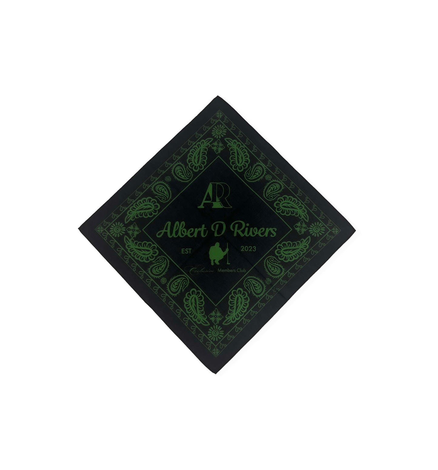 Paisley Bandanna - Black / Green