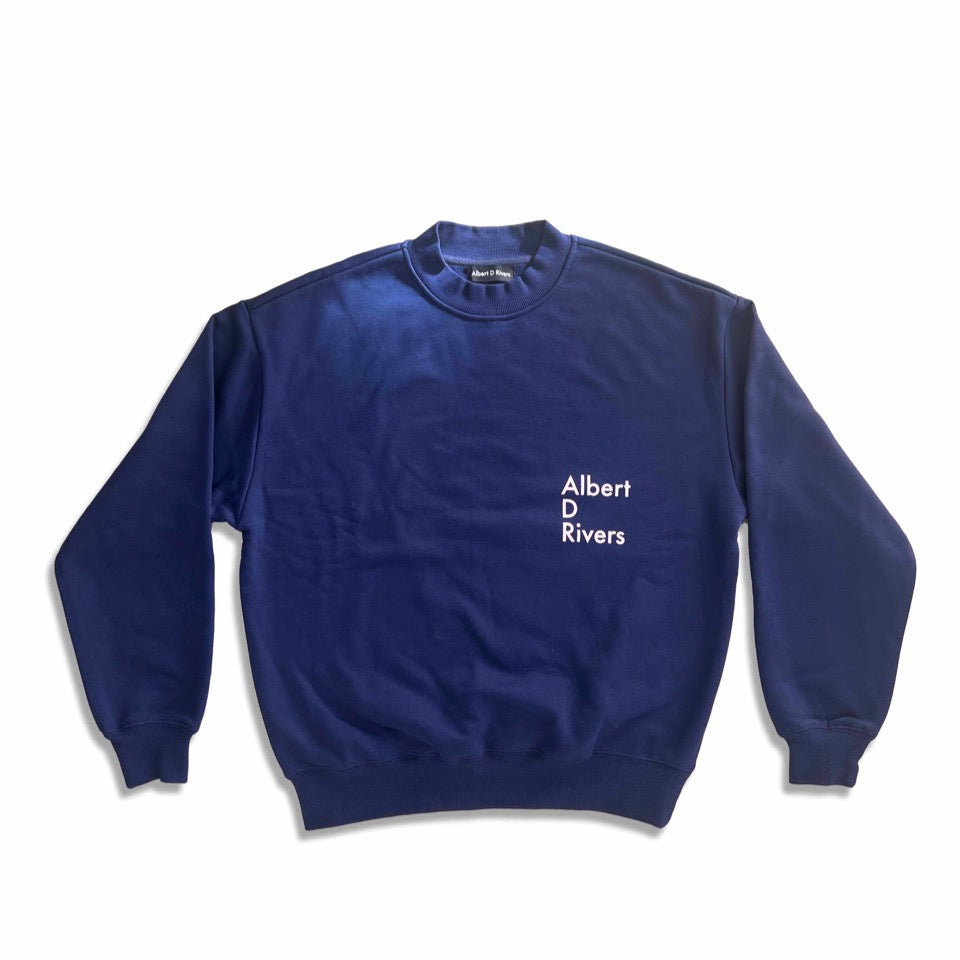The Mission Crew Neck [ Navy Blue / Cherry Blossom / pink) ]