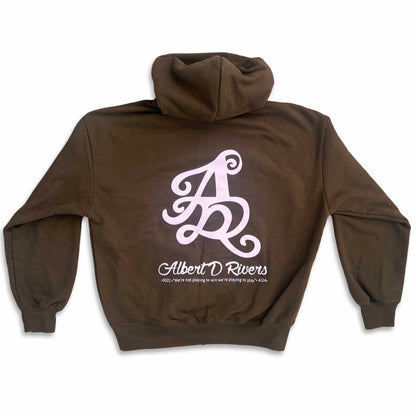 The Mission Double Zip Hoodie [ Brown / Cherry Blossom / pink) ]