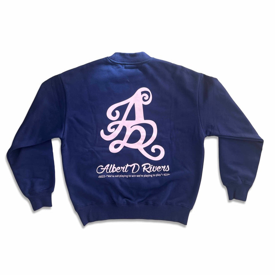 The Mission Crew Neck [ Navy Blue / Cherry Blossom / pink) ]