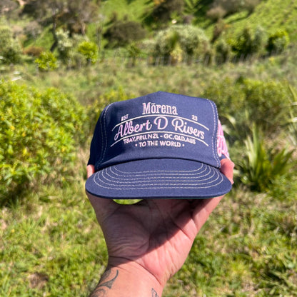 Cherry Blossom Offset Locals Lid (Navy/pink)