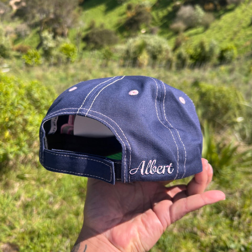 Cherry Blossom Offset Locals Lid (Navy/pink)