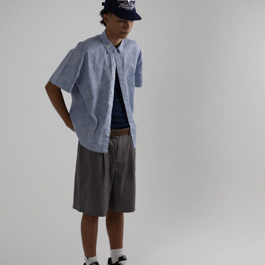 faded Charcoal Pleated Shorts