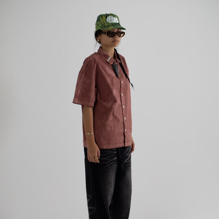friday faded boxy shirt (faded Navy & Cocoa)