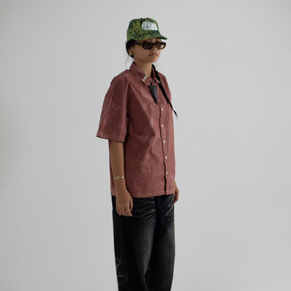 friday faded boxy shirt (faded Navy & Cocoa)